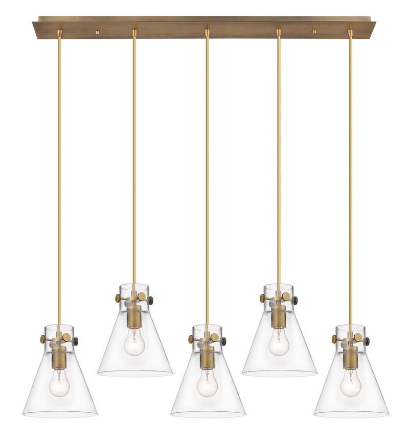 Innovations 125-410-1PS-BB-G411-8CL Eight Light Linear Pendant, Brushed Brass