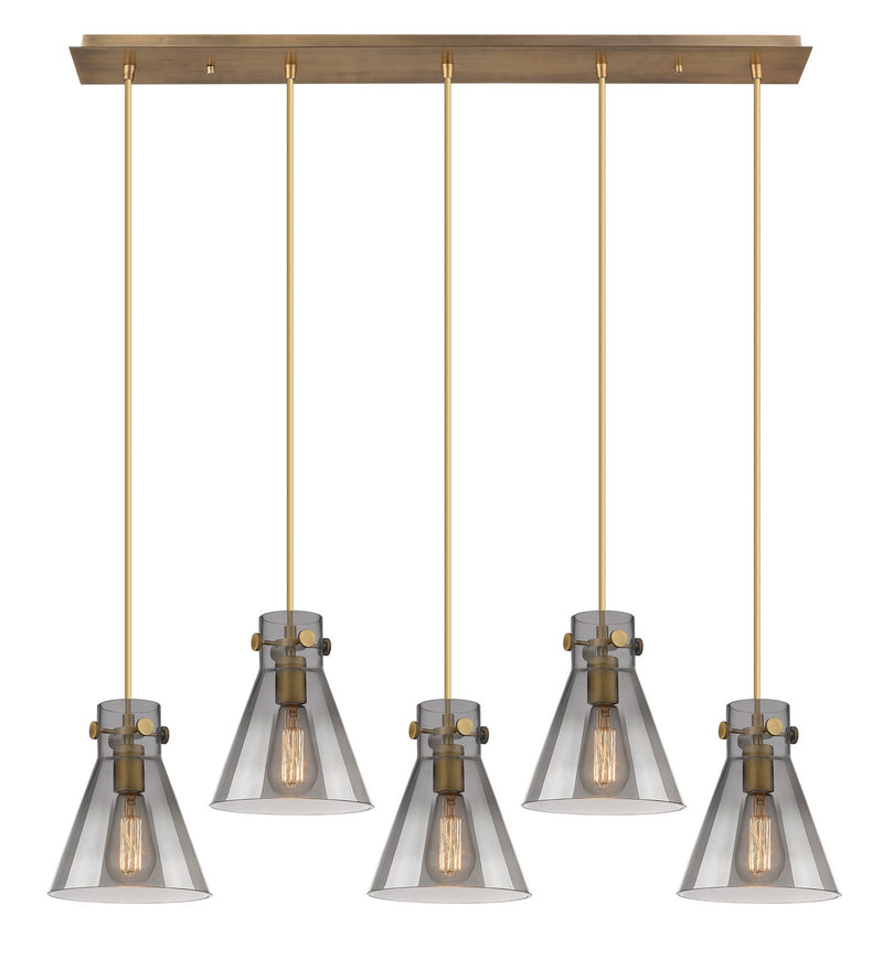 Innovations 125-410-1PS-BB-G411-8SM Four Light Linear Pendant, Brushed Brass