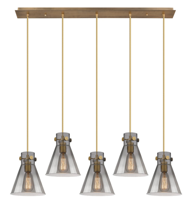Innovations 125-410-1PS-BB-G411-8SM Four Light Linear Pendant, Brushed Brass