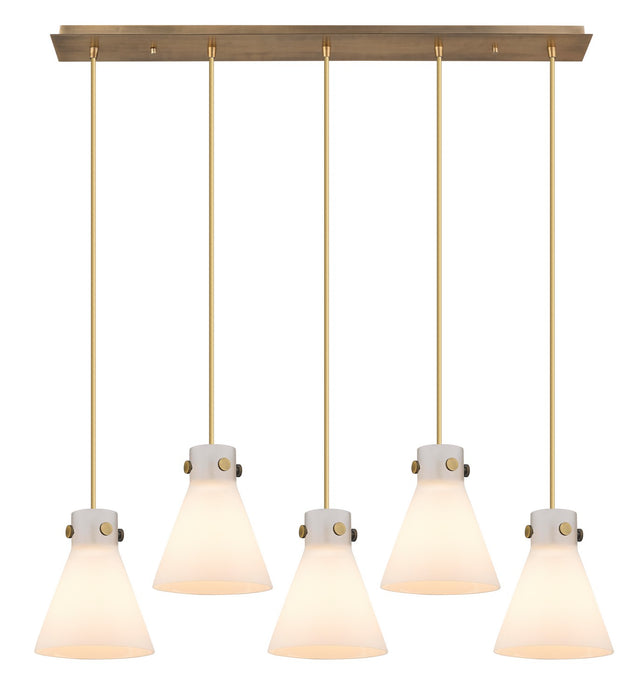 Innovations 125-410-1PS-BB-G411-8WH Seven Light Linear Pendant, Brushed Brass
