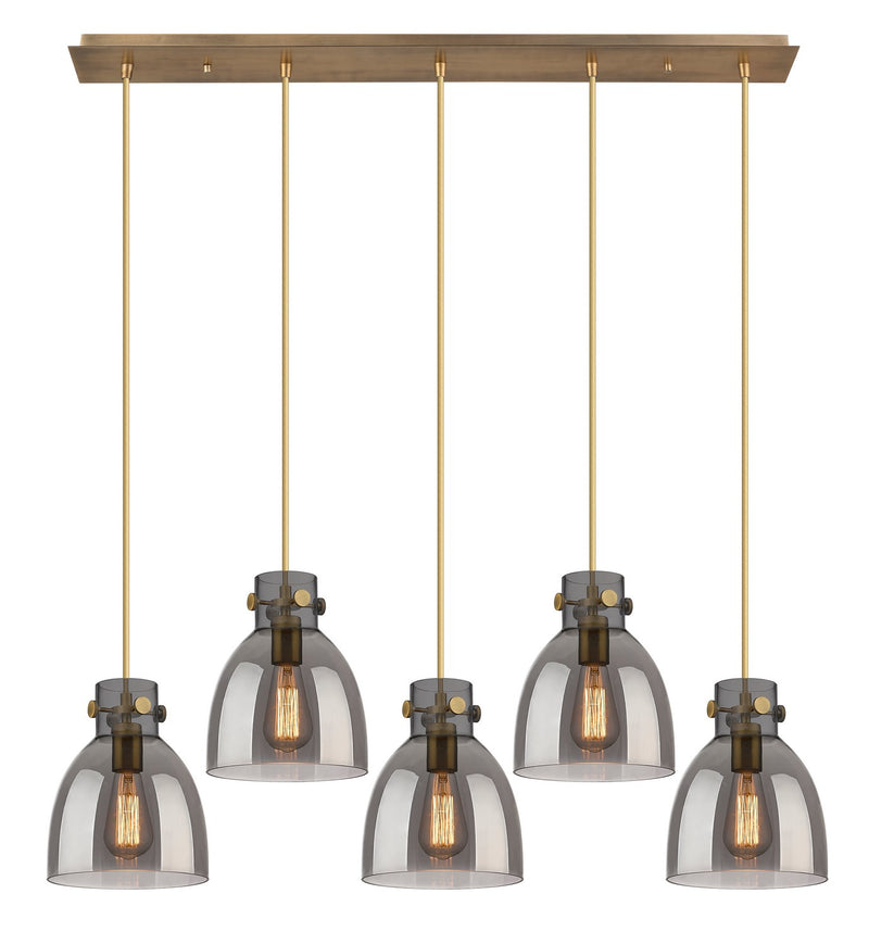 Innovations 125-410-1PS-BB-G412-8SM Six Light Linear Pendant, Brushed Brass