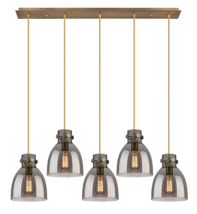 Innovations 125-410-1PS-BB-G412-8SM Six Light Linear Pendant, Brushed Brass