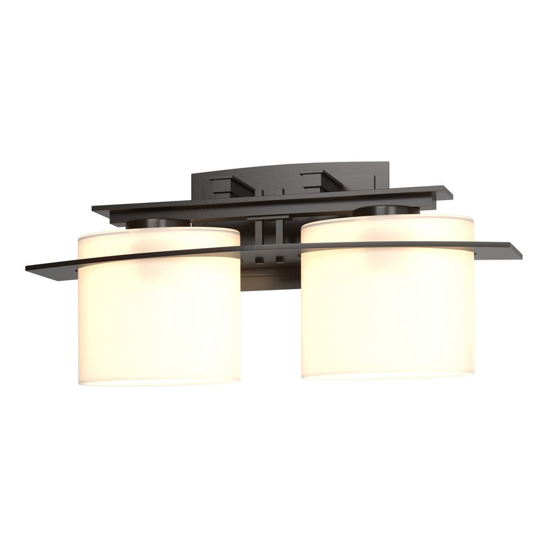 Hubbardton Forge 207522-SKT-14-GG0182 Two Light Wall Sconce, Oil Rubbed Bronze