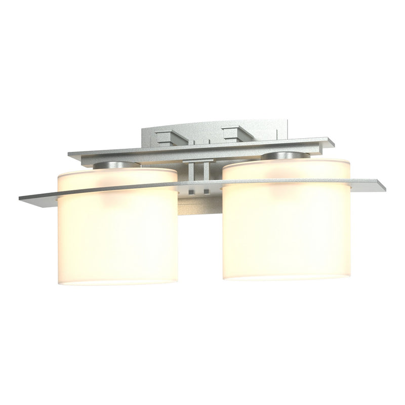 Hubbardton Forge 207522-SKT-82-GG0182 Two Light Wall Sconce, Vintage Platinum