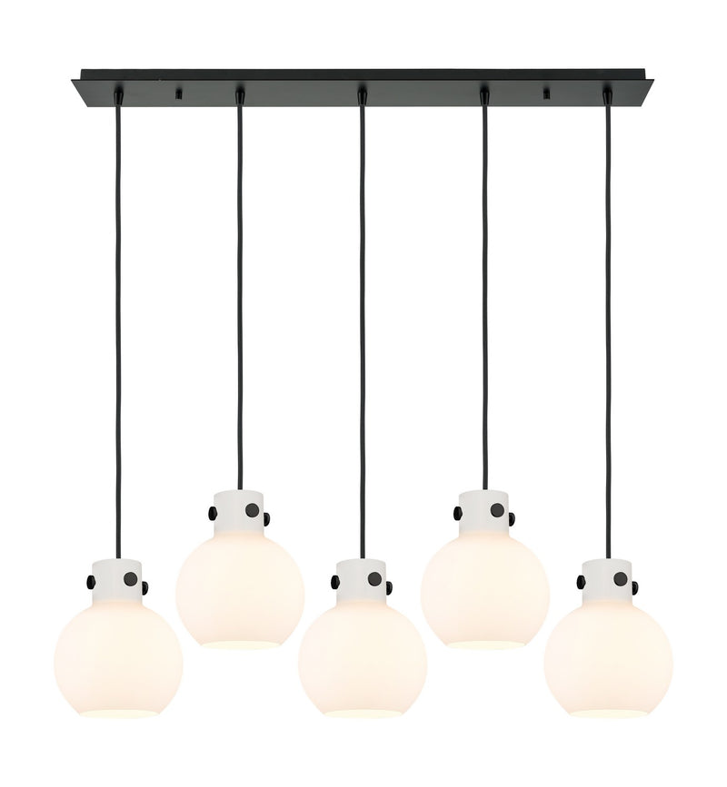 Innovations 125-410-1PS-BK-G410-8WH Two Light Linear Pendant, Matte Black
