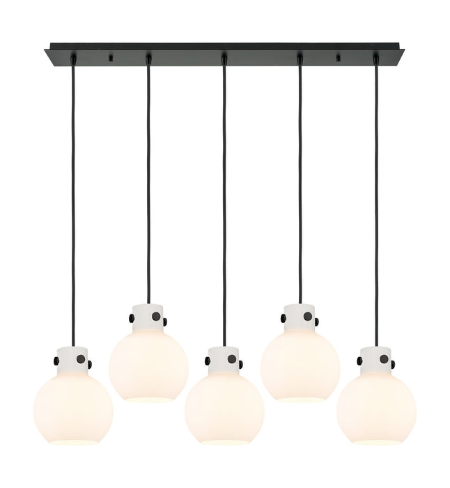 Innovations 125-410-1PS-BK-G410-8WH Two Light Linear Pendant, Matte Black