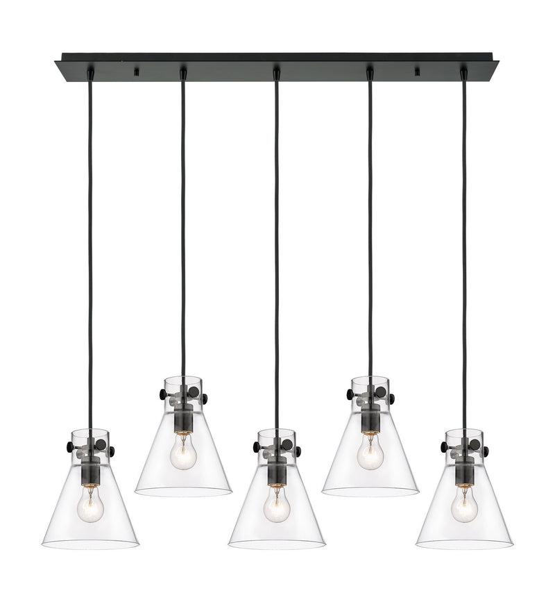 Innovations 125-410-1PS-BK-G411-8CL Five Light Linear Pendant, Matte Black