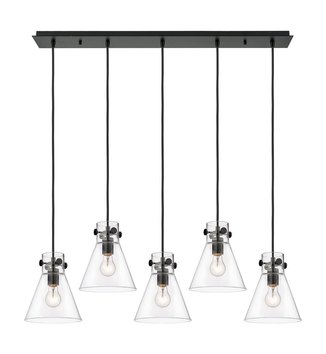 Innovations 125-410-1PS-BK-G411-8CL Five Light Linear Pendant, Matte Black