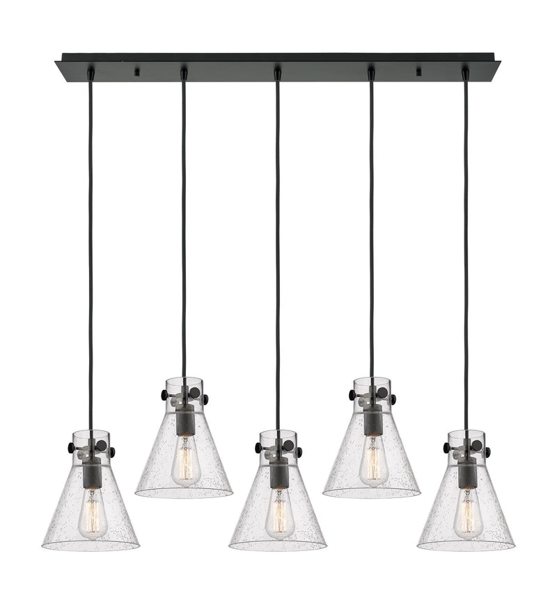Innovations 125-410-1PS-BK-G411-8SDY Eight Light Linear Pendant, Matte Black