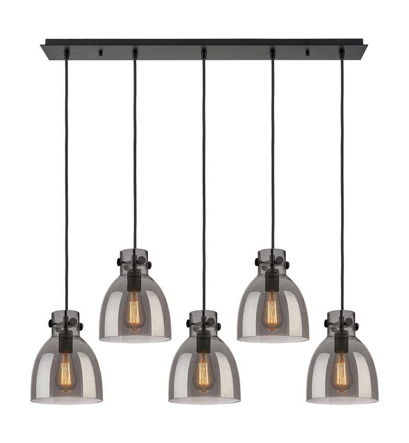 Innovations 125-410-1PS-BK-G412-8SM Four Light Linear Pendant, Matte Black
