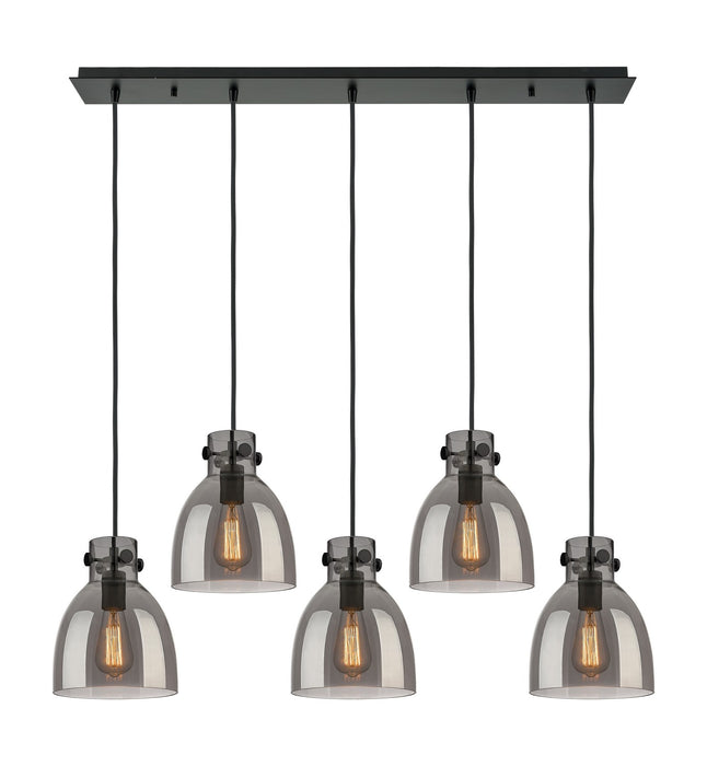 Innovations 125-410-1PS-BK-G412-8SM Four Light Linear Pendant, Matte Black
