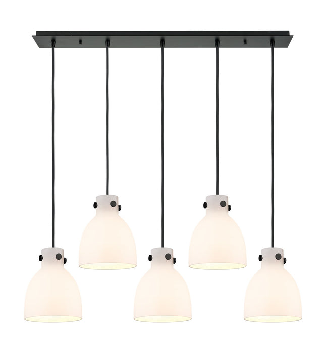 Innovations 125-410-1PS-BK-G412-8WH Seven Light Linear Pendant, Matte Black