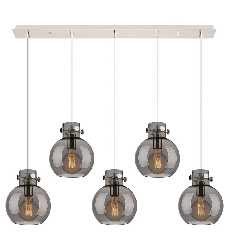 Innovations 125-410-1PS-PN-G410-8SM Six Light Linear Pendant, Polished Nickel