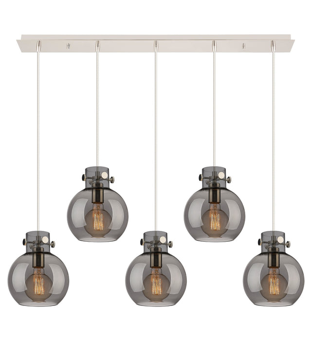 Innovations 125-410-1PS-PN-G410-8SM Six Light Linear Pendant, Polished Nickel