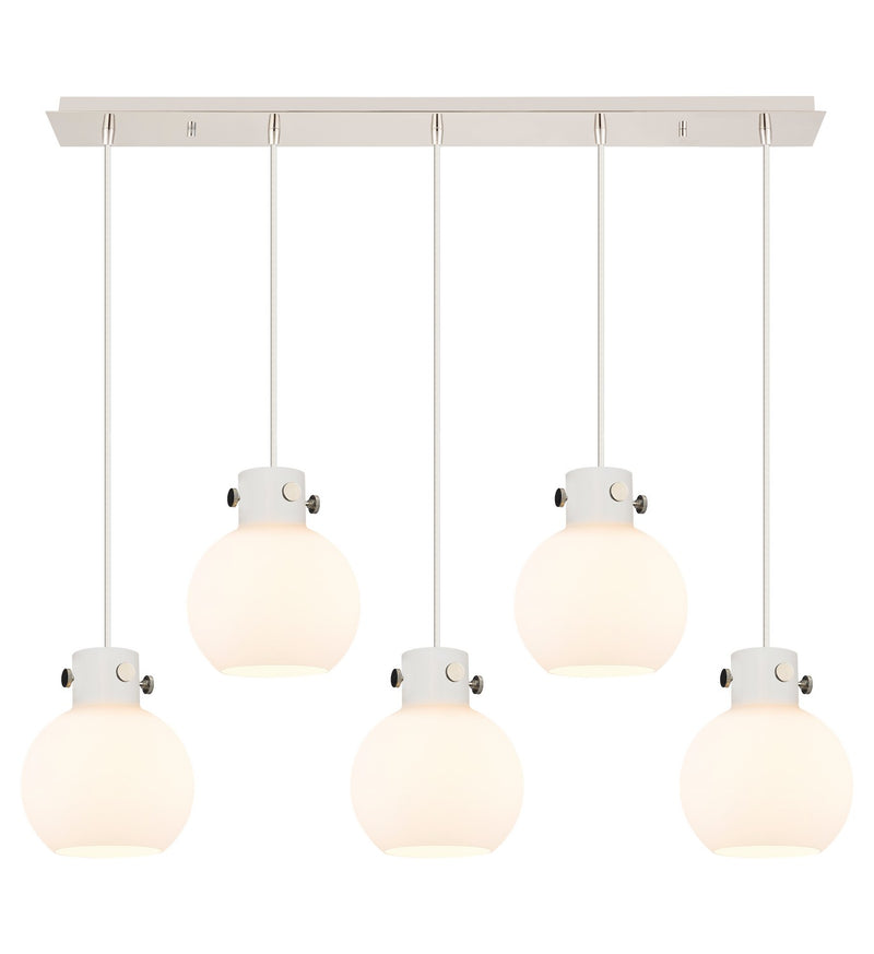 Innovations 125-410-1PS-PN-G410-8WH Nine Light Linear Pendant, Polished Nickel