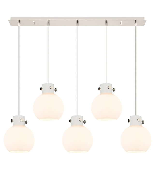 Innovations 125-410-1PS-PN-G410-8WH Nine Light Linear Pendant, Polished Nickel
