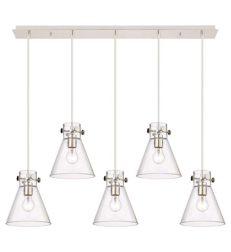 Innovations 125-410-1PS-PN-G411-8CL Two Light Linear Pendant, Polished Nickel
