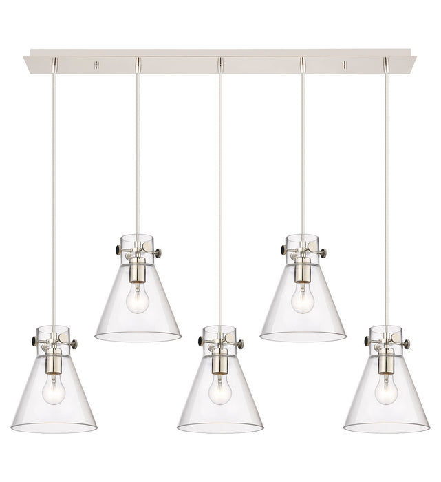 Innovations 125-410-1PS-PN-G411-8CL Two Light Linear Pendant, Polished Nickel
