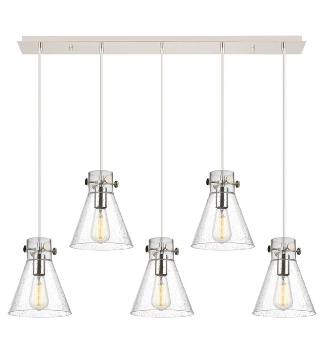 Innovations 125-410-1PS-PN-G411-8SDY Five Light Linear Pendant, Polished Nickel