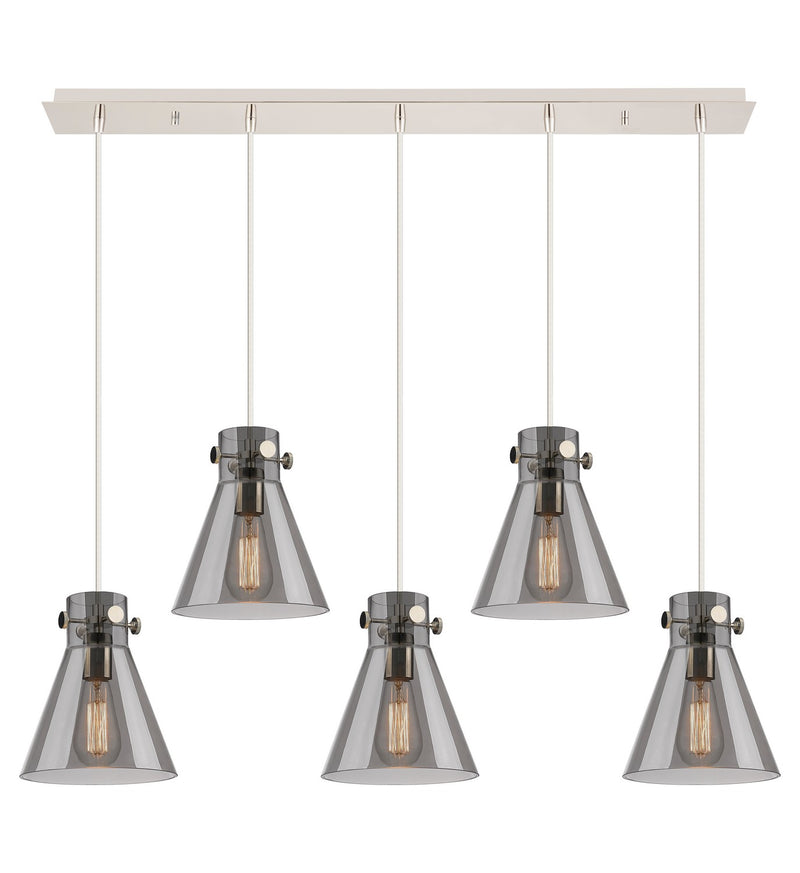Innovations 125-410-1PS-PN-G411-8SM Eight Light Linear Pendant, Polished Nickel