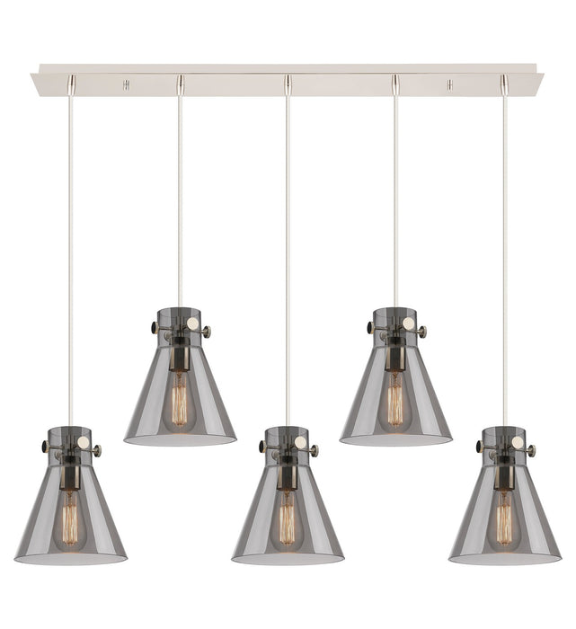 Innovations 125-410-1PS-PN-G411-8SM Eight Light Linear Pendant, Polished Nickel