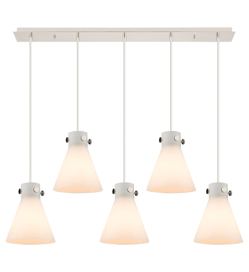 Innovations 125-410-1PS-PN-G411-8WH One Light Linear Pendant, Polished Nickel