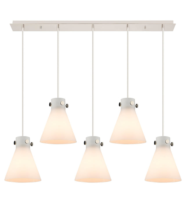 Innovations 125-410-1PS-PN-G411-8WH One Light Linear Pendant, Polished Nickel