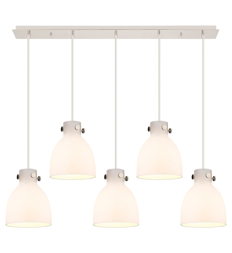 Innovations 125-410-1PS-PN-G412-8WH Four Light Linear Pendant, Polished Nickel