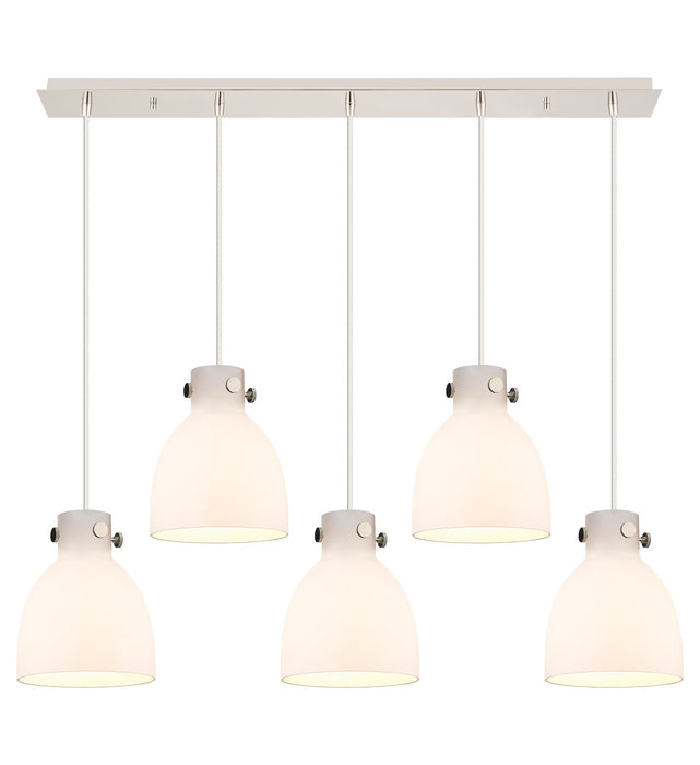 Innovations 125-410-1PS-PN-G412-8WH Four Light Linear Pendant, Polished Nickel