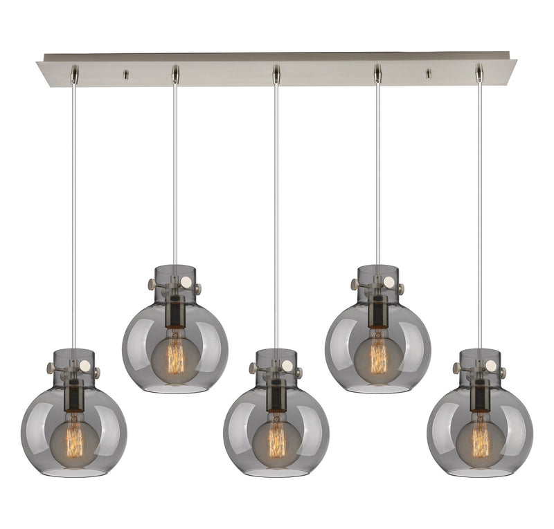 Innovations 125-410-1PS-SN-G410-8SM Three Light Linear Pendant, Brushed Satin Nickel