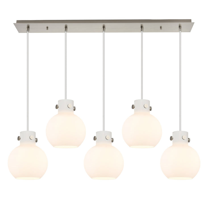 Innovations 125-410-1PS-SN-G410-8WH Six Light Linear Pendant, Brushed Satin Nickel