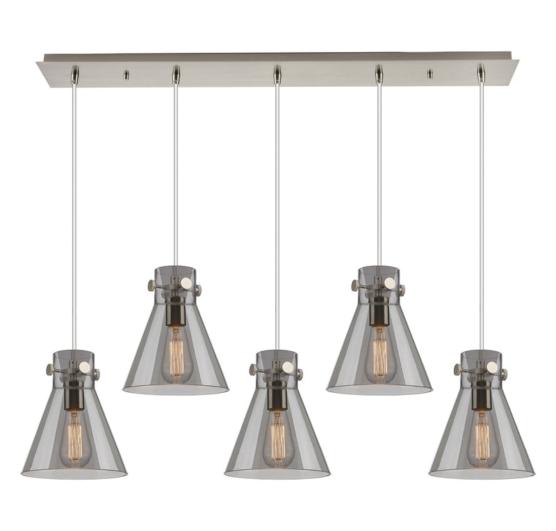 Innovations 125-410-1PS-SN-G411-8SM Six Light Linear Pendant, Brushed Satin Nickel