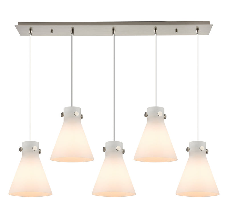 Innovations 125-410-1PS-SN-G411-8WH Nine Light Linear Pendant, Brushed Satin Nickel