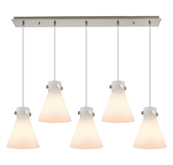 Innovations 125-410-1PS-SN-G411-8WH Nine Light Linear Pendant, Brushed Satin Nickel