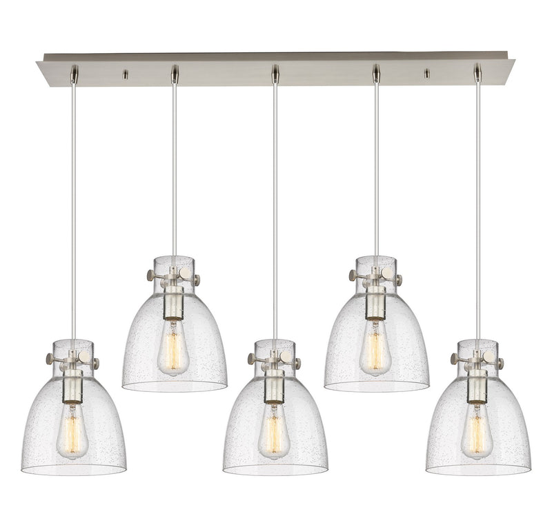 Innovations 125-410-1PS-SN-G412-8SDY Five Light Linear Pendant, Brushed Satin Nickel