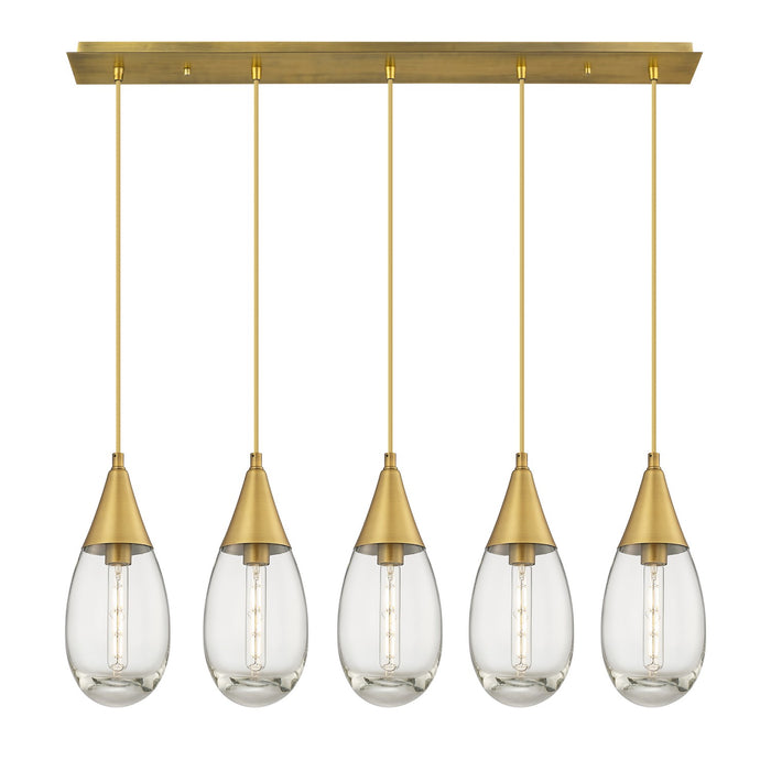 Innovations 125-450-1P-BB-G450-6CL LED Linear Pendant, Brushed Brass