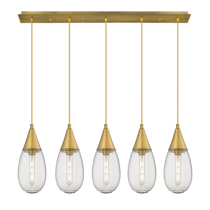 Innovations 125-450-1P-BB-G450-6SCL LED Linear Pendant, Brushed Brass