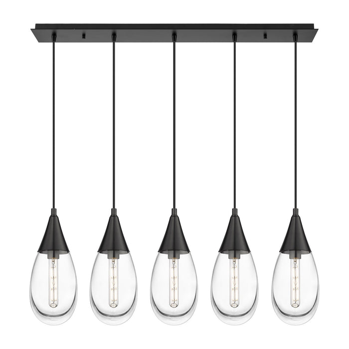 Innovations 125-450-1P-BK-G450-6CL LED Linear Pendant, Matte Black