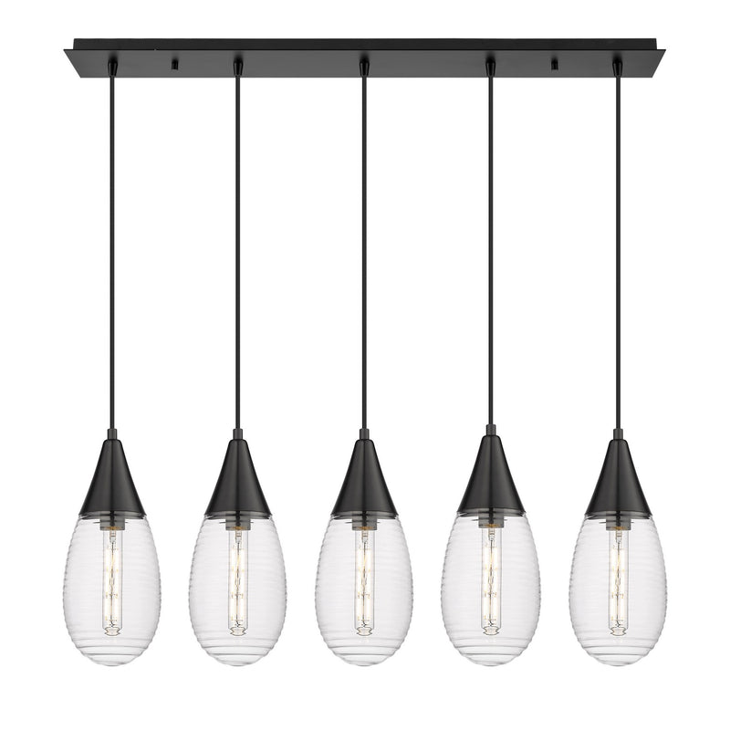 Innovations 125-450-1P-BK-G450-6SCL LED Linear Pendant, Matte Black