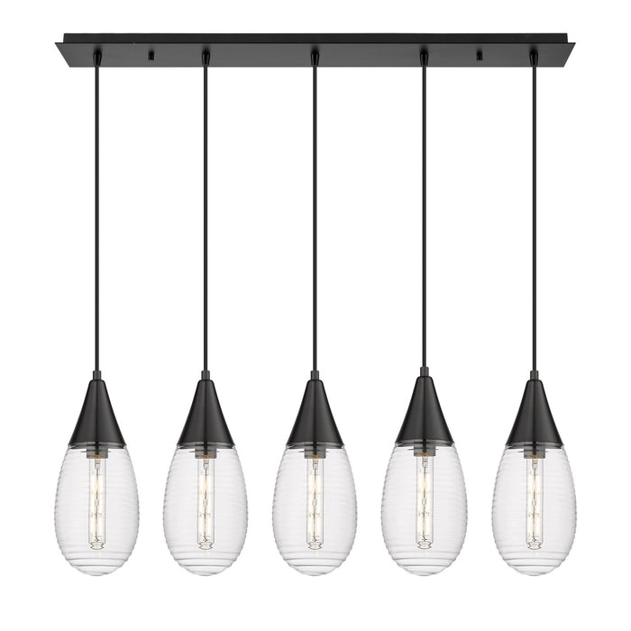 Innovations 125-450-1P-BK-G450-6SCL LED Linear Pendant, Matte Black