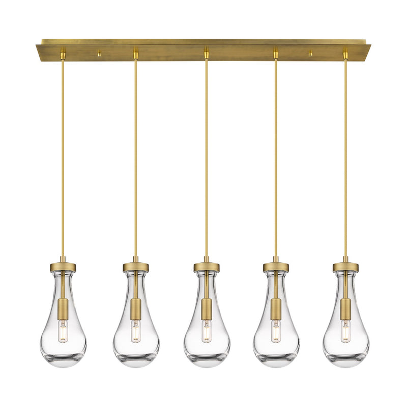 Innovations 125-451-1P-BB-G451-5CL LED Linear Pendant, Brushed Brass