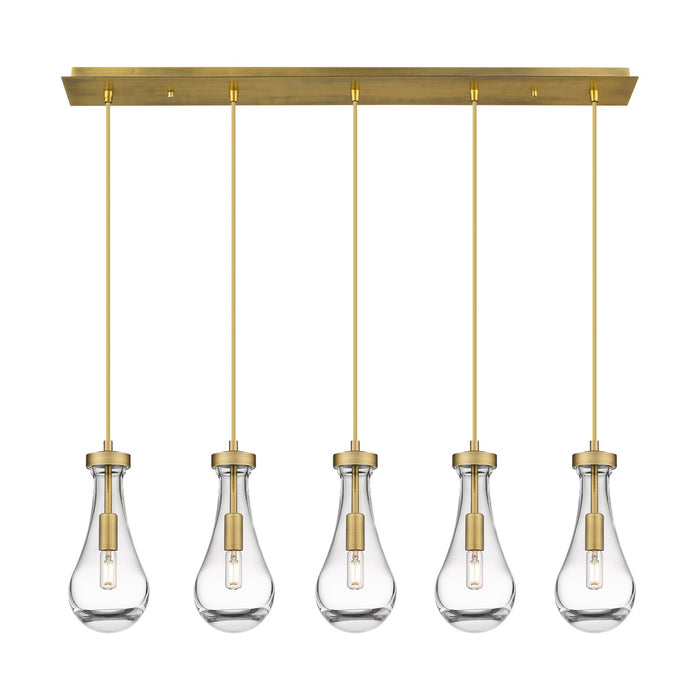 Innovations 125-451-1P-BB-G451-5CL LED Linear Pendant, Brushed Brass