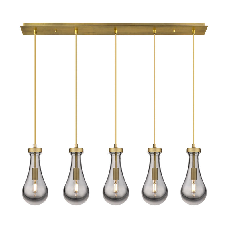 Innovations 125-451-1P-BB-G451-5SM LED Linear Pendant, Brushed Brass