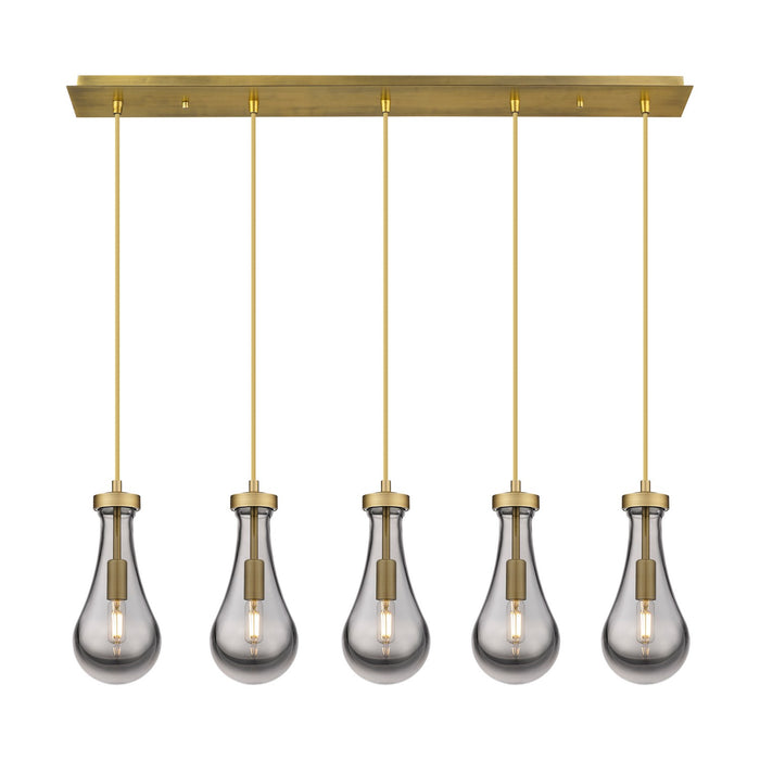Innovations 125-451-1P-BB-G451-5SM LED Linear Pendant, Brushed Brass