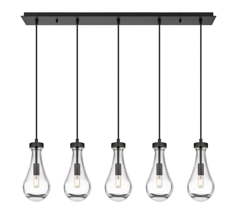 Innovations 125-451-1P-BK-G451-5CL LED Linear Pendant, Matte Black