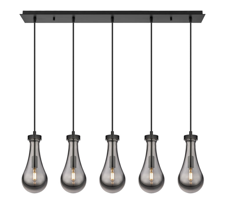 Innovations 125-451-1P-BK-G451-5SM LED Linear Pendant, Matte Black