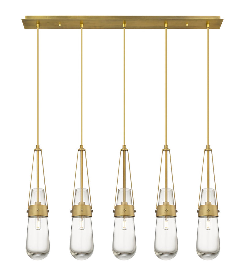Innovations 125-452-1P-BB-G452-4CL LED Linear Pendant, Brushed Brass