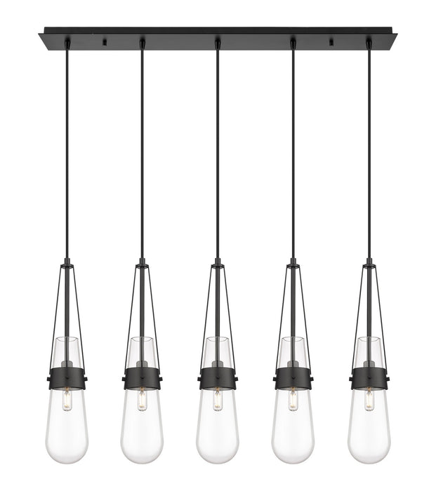 Innovations 125-452-1P-BK-G452-4CL LED Linear Pendant, Matte Black