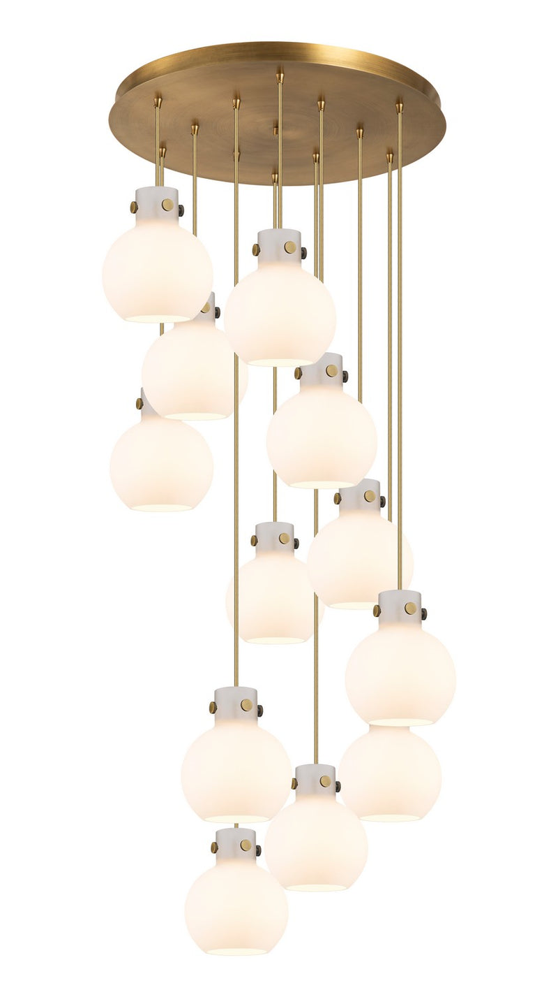 Innovations 126-410-1PS-BB-G410-8WH 12 Light Pendant, Brushed Brass