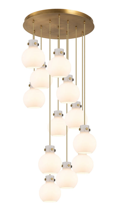 Innovations 126-410-1PS-BB-G410-8WH 12 Light Pendant, Brushed Brass